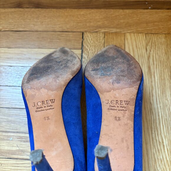 J. Crew Blue Suede heels - Picture 4 of 4